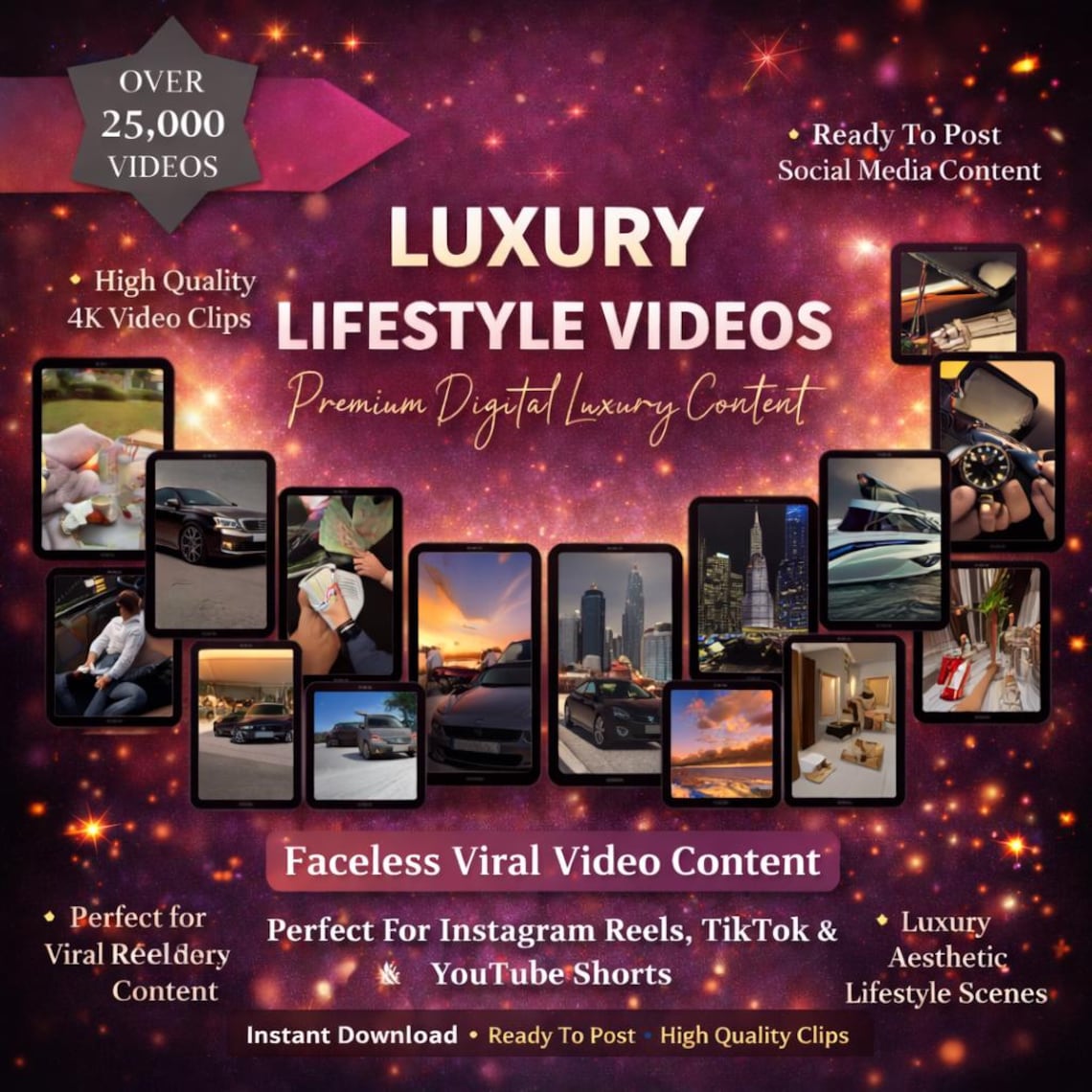250,000+ Viral Reels Mega Bundle (PLR/MRR) | Faceless Reels Content | Instagram Reels, TikTok & YouTube Shorts | Digital Download - Image 3