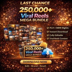 250,000+ Viral Reels Mega Bundle (PLR/MRR) | Faceless Reels Content | Instagram Reels, TikTok & YouTube Shorts | Digital Download