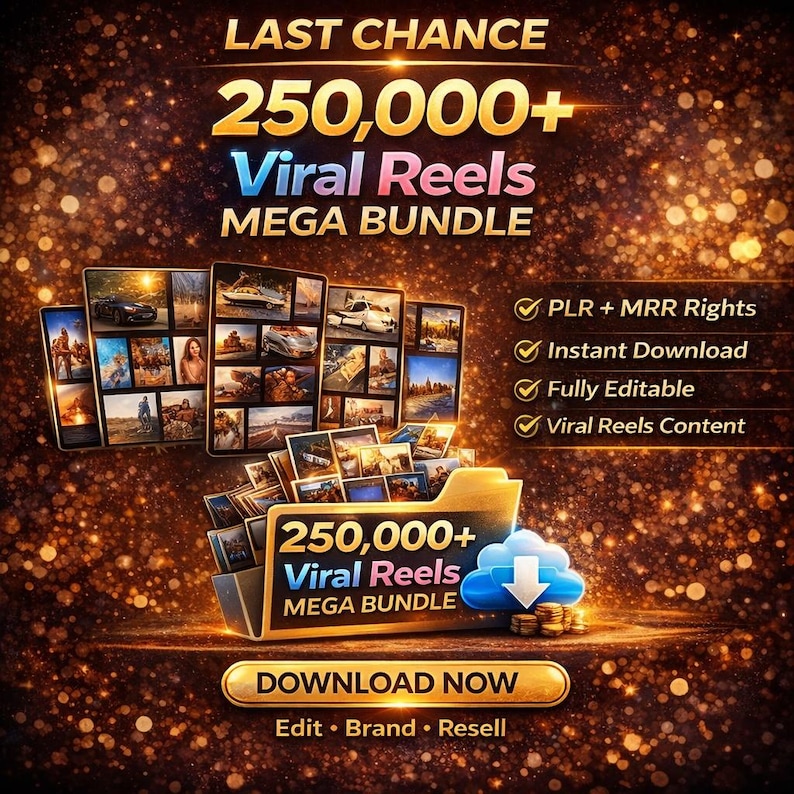 250,000+ Viral Reels Mega Bundle (PLR/MRR) | Faceless Reels Content | Instagram Reels, TikTok & YouTube Shorts | Digital Download - Image 6